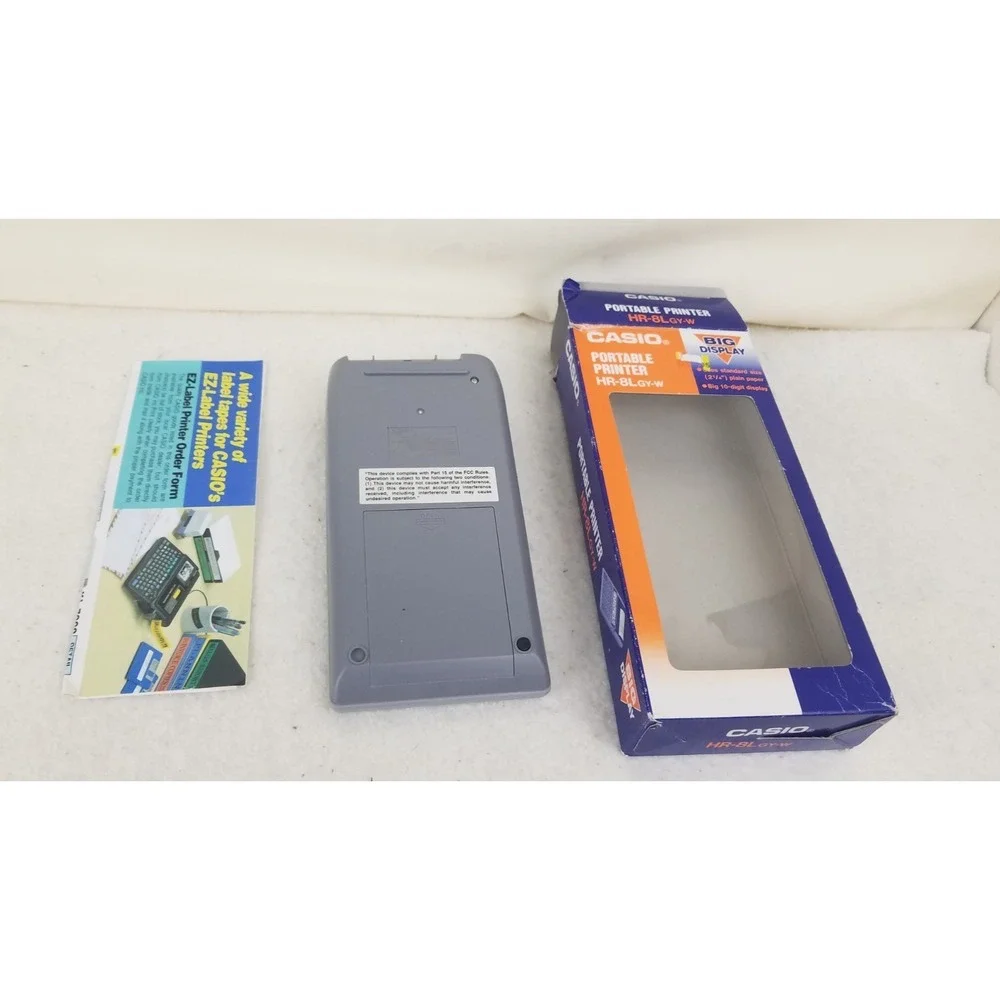 Casio HR8L GYW Portable Printing Calculator, big 10-digit display